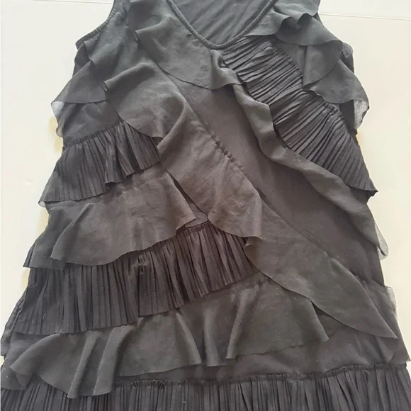 LOFT Black Tiered Mini Dress - Picture 3 of 8